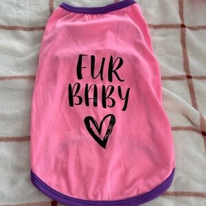 Source Unknown Pink Dog Shirt with Purple Trim